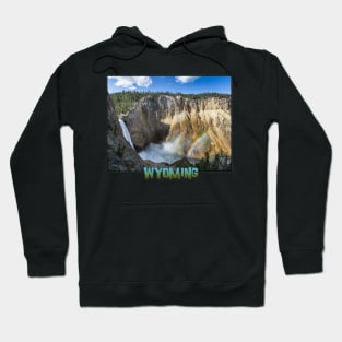 Wyoming State Outline (Lower Yellowstone Falls) Hoodie